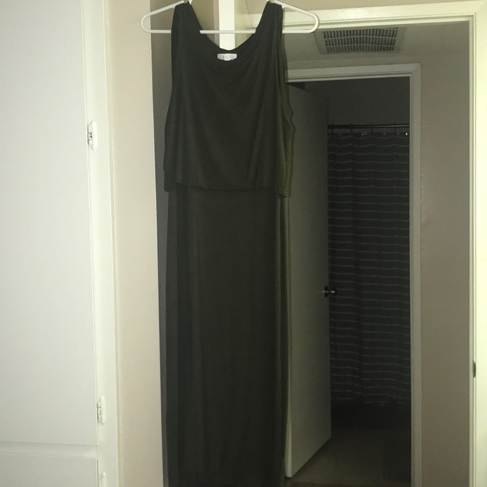 Olive green maxi dress